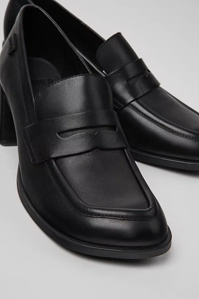 CAMPER KORA LEATHER HEELED LOAFER IN BLACK, WOMEN'S AT URBAN OUTFITTERS