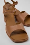 Camper Kora Leather Heeled Sandal In Beige, Women's At Urban Outfitters
