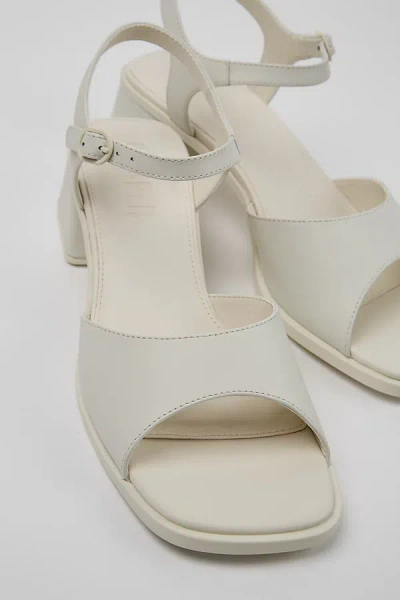 Camper Kora Leather Heeled Sandal In White, Women's At Urban Outfitters