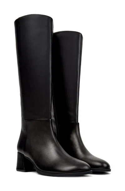 Camper Kora Leather Knee High Boot In Black