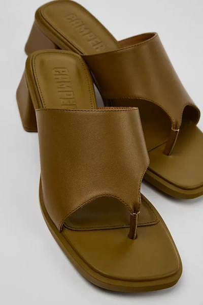 Camper Kora Leather Thong Sandal In Green, Women's At Urban Outfitters