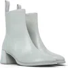 Camper Leather Zip-fastening Block-heel Boots In Gray