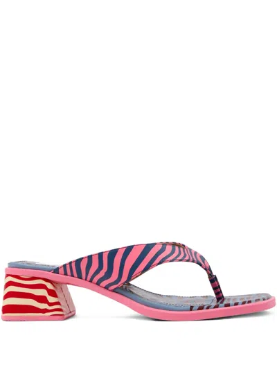 Camper Kora Striped Sandals In Pink