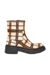 Camper Lab Check Vamonos Boot Cream/brown In Animal Print