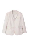 Camper Lab Distressed Leather Blazer White In White
