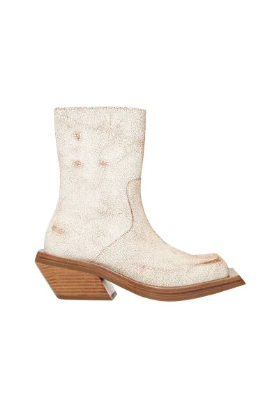 Camper Lab Distressed Leather Gasso Boot White In Multi