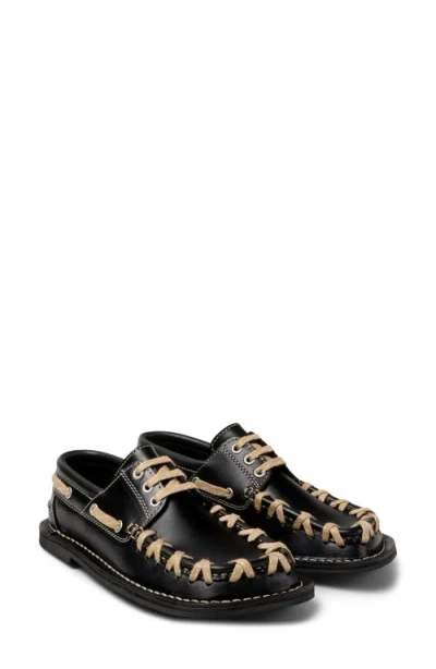 Camper Lab Eki Boat Shoe In Black