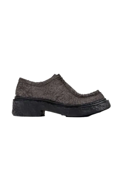 Camper Lab Vamonos Distressed Leather Derby Shoes Grey In Gray