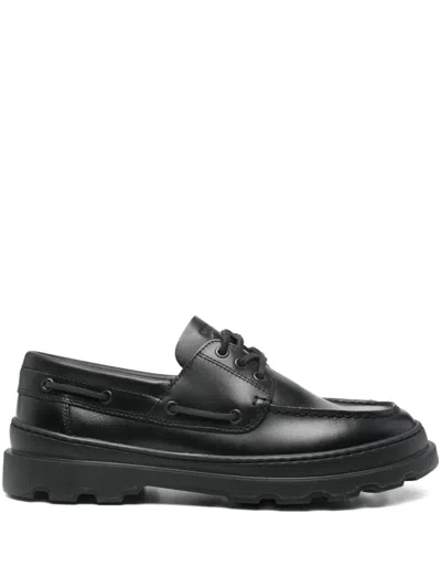 Camper Lace-up Boat Shoes In Black