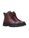 Camper Lace-up Boots In Burgundy
