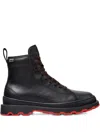 Camper Lace-up Leather Combat Boots In Black