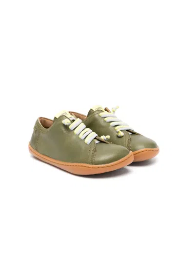 Camper Kids' Lace-up Leather Sneakers In Green