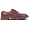 Camper Walden Leather Lace Up Shoe In Red