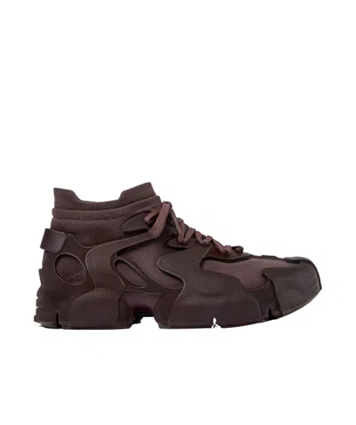 Camper Laced Sneakers In Burgundy