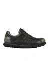 Camper Pelotas Ariel Distressed Leather Sneakers In Black