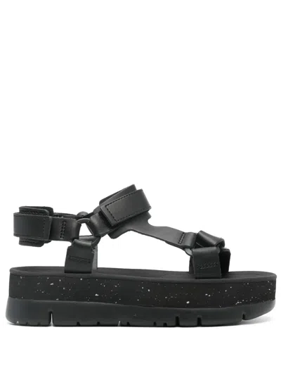 Camper Lasted Leather Sandals In Black