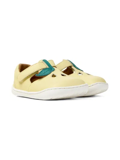 Camper Kids' Leaf-detail Ballet Flats In Yellow