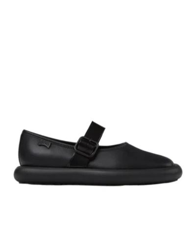 Camper Leather Ballerina Shoes In Nero