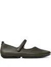 Camper Leather Ballet Flats In Gray