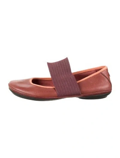 Pre-owned Camper Leather Ballet Flats In Red