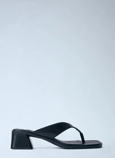 Camper Leather Block Heel Sandals In Black