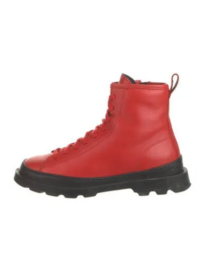 Pre-owned Camper Leather Boots In Orange/red