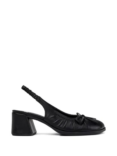 Camper Leather Bow-detail Pumps In Black