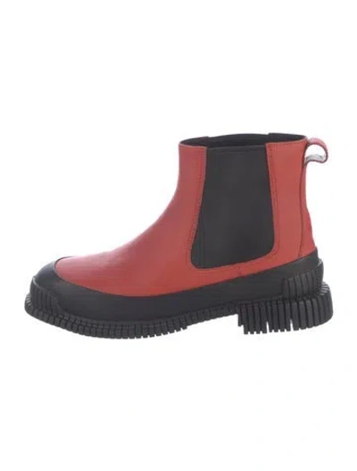 Pre-owned Camper Leather Chelsea Boots In Red