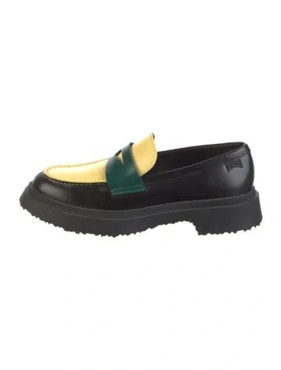 Pre-owned Camper Leather Colorblock Pattern Loafers In Black