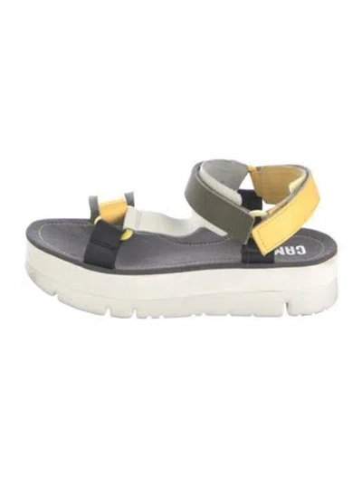 Pre-owned Camper Leather Colorblock Pattern Sandals In Brown