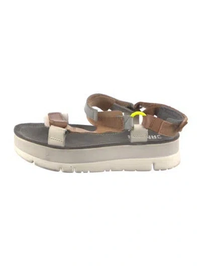 Pre-owned Camper Leather Colorblock Pattern Sandals In Gray