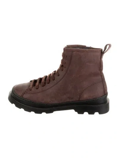 Pre-owned Camper Leather Combat Boots In Brown