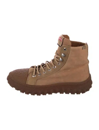 Pre-owned Camper Leather Combat Boots In Brown