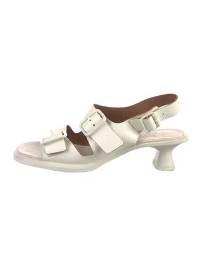 Pre-owned Camper Leather Flats In White