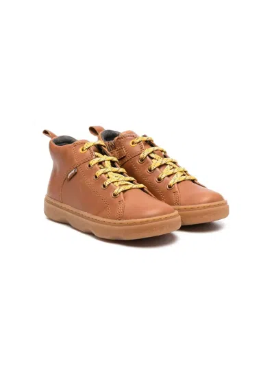 Camper Leather Lace-up Ankle Boots In 褐色