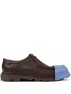 Camper Leather Lace-up Rubber-toe Cap Shoes In Brown