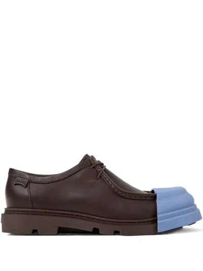 Camper Leather Lace-up Rubber-toe Cap Shoes In Brown