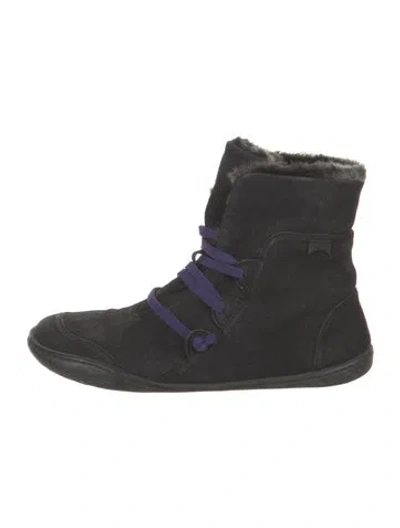 Pre-owned Camper Leather Lace-up Boots In Black