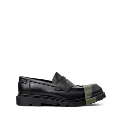 Camper Leather Loafers In Schwarz
