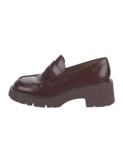 Pre-owned Camper Leather Loafers In Burgundy