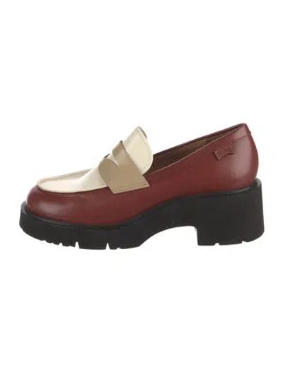 Pre-owned Camper Leather Loafers In Burgundy