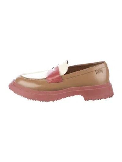 Pre-owned Camper Leather Loafers In Burgundy