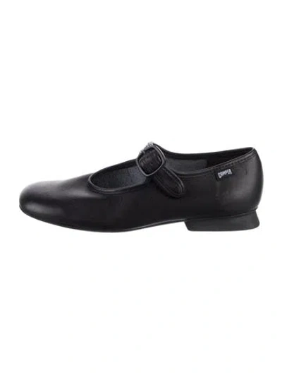Pre-owned Camper Leather Mary Jane Flats In Black