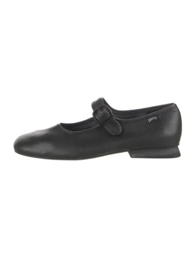 Pre-owned Camper Leather Mary Jane Flats In Black