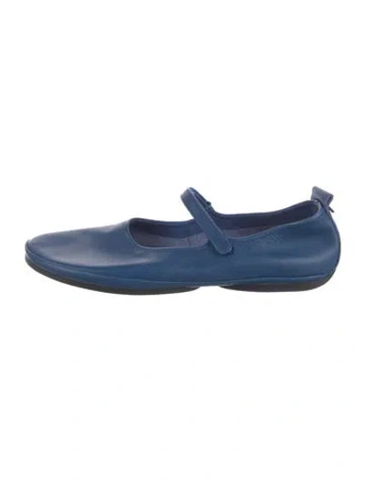 Pre-owned Camper Leather Mary Jane Flats In Blue