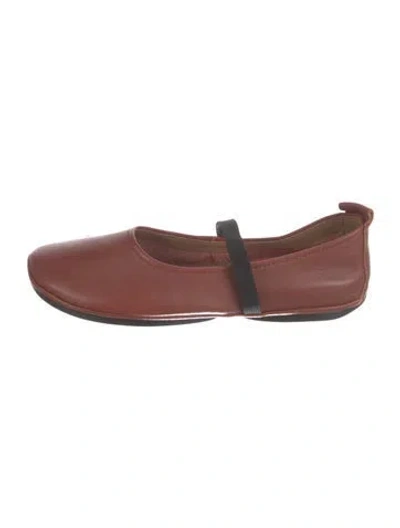 Pre-owned Camper Leather Mary Jane Flats In Brown