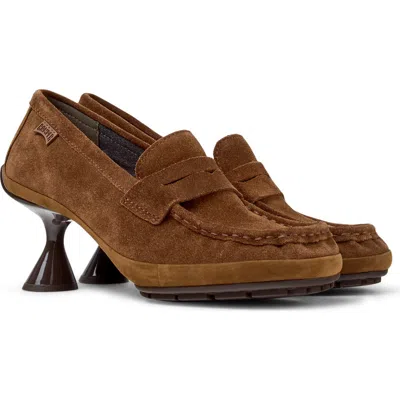 Camper Leather Moccasin Pump In Multi