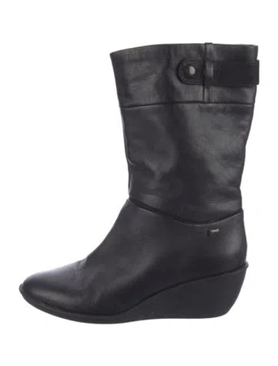 Pre-owned Camper Leather Moto Boots In Black