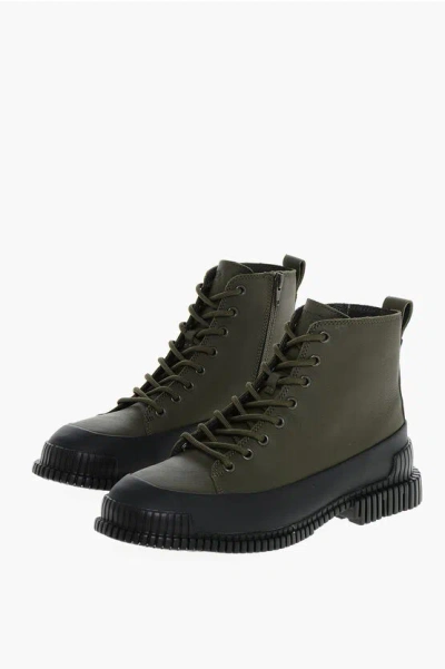 CAMPER LEATHER MUGELLO COMBAT BOOTS WITH TRACK SOLE