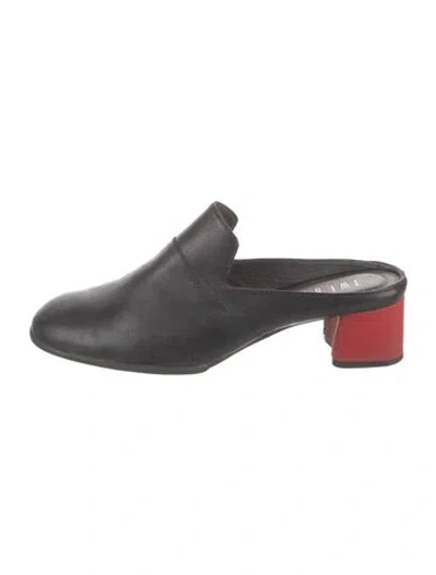 Pre-owned Camper Leather Mules In Black